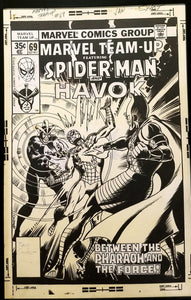 Marvel Team-Up #69 by Dave Cockrum 11x17 FRAMED Original Art Poster Comics