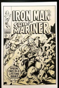 Iron Man & Sub Mariner #1 by Gene Colan 11x17 FRAMED Original Art Poster Marvel Comics