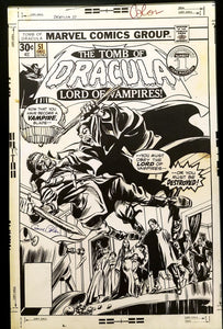 Tomb of Dracula #51 w/ Blade by Gene Colan 11x17 FRAMED Original Art Poster Marvel Comics