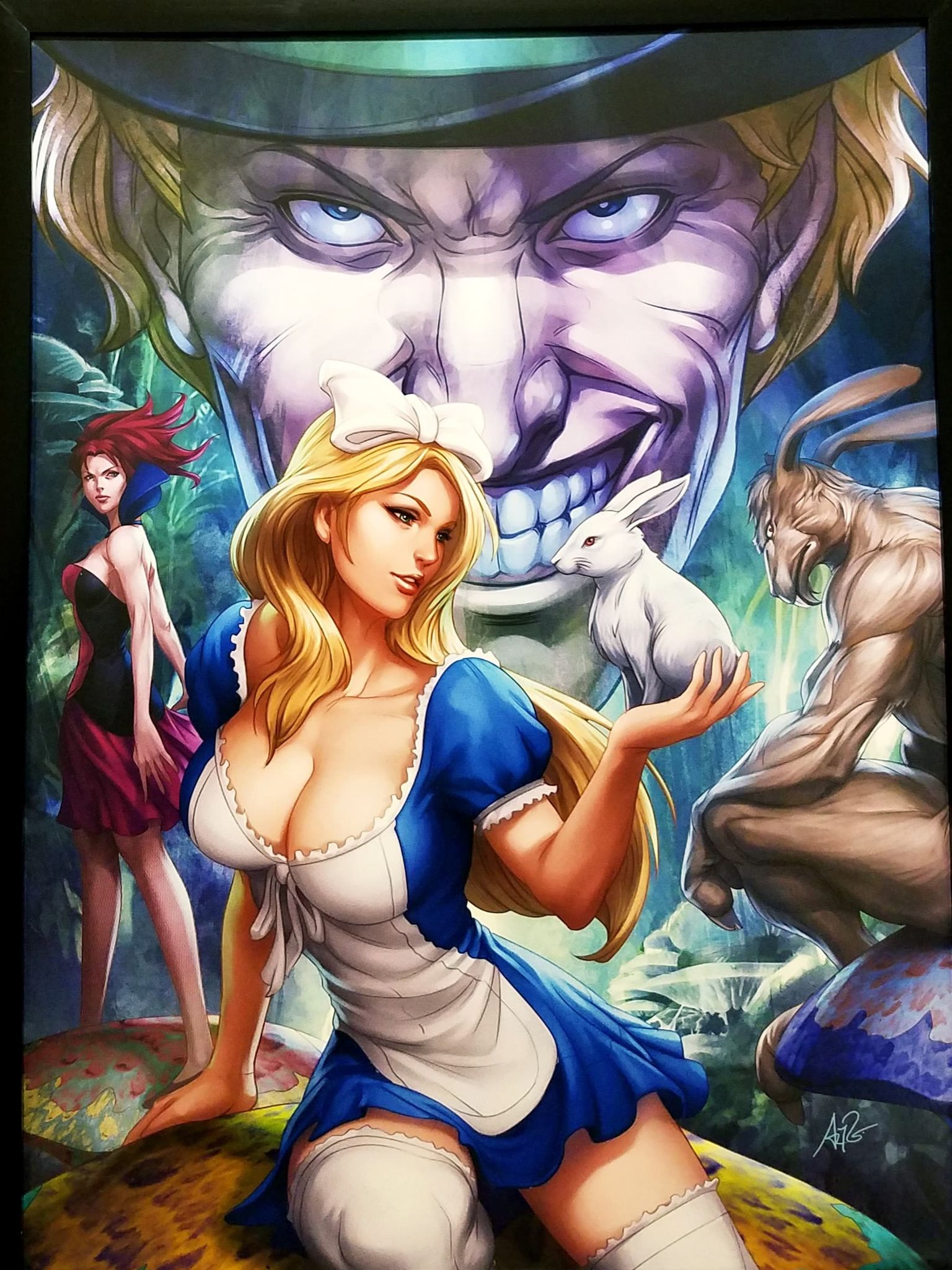 Alice in Wonderland by Stanley Artgerm Lau 12x16 FRAMED Art Print