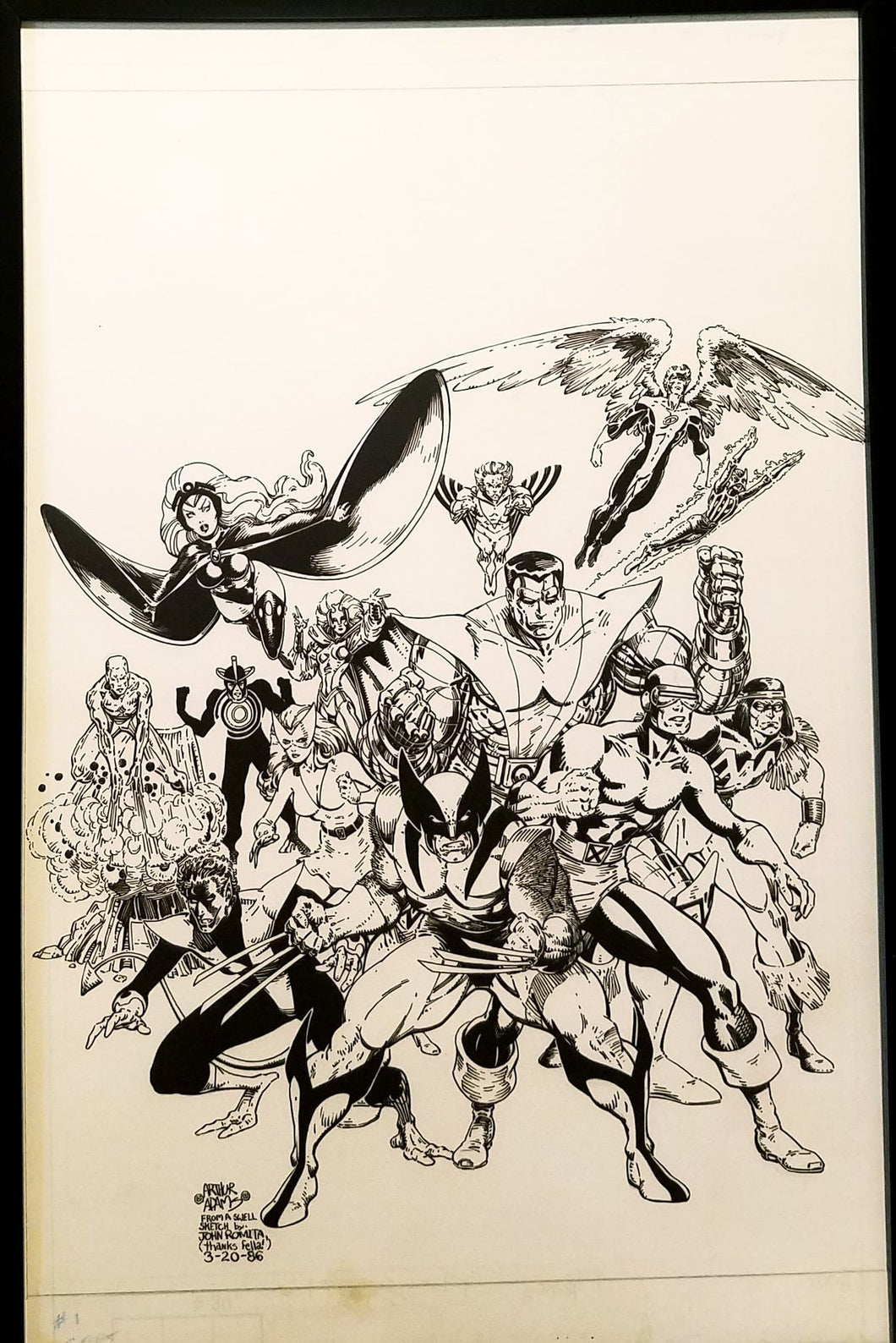 Classic X-Men #1 by Art Adams 11x17 FRAMED Original Art Poster Marvel Comics