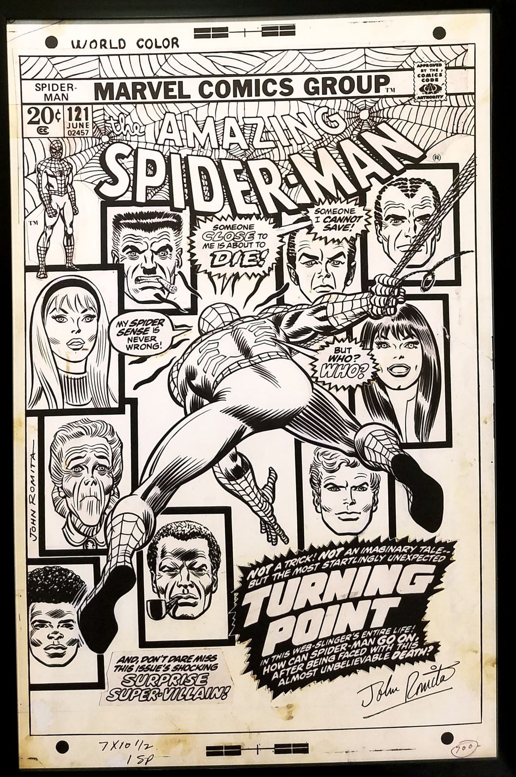 Amazing Spider-Man #121 John Romita 11x17 FRAMED Original Art Poster Marvel Comics