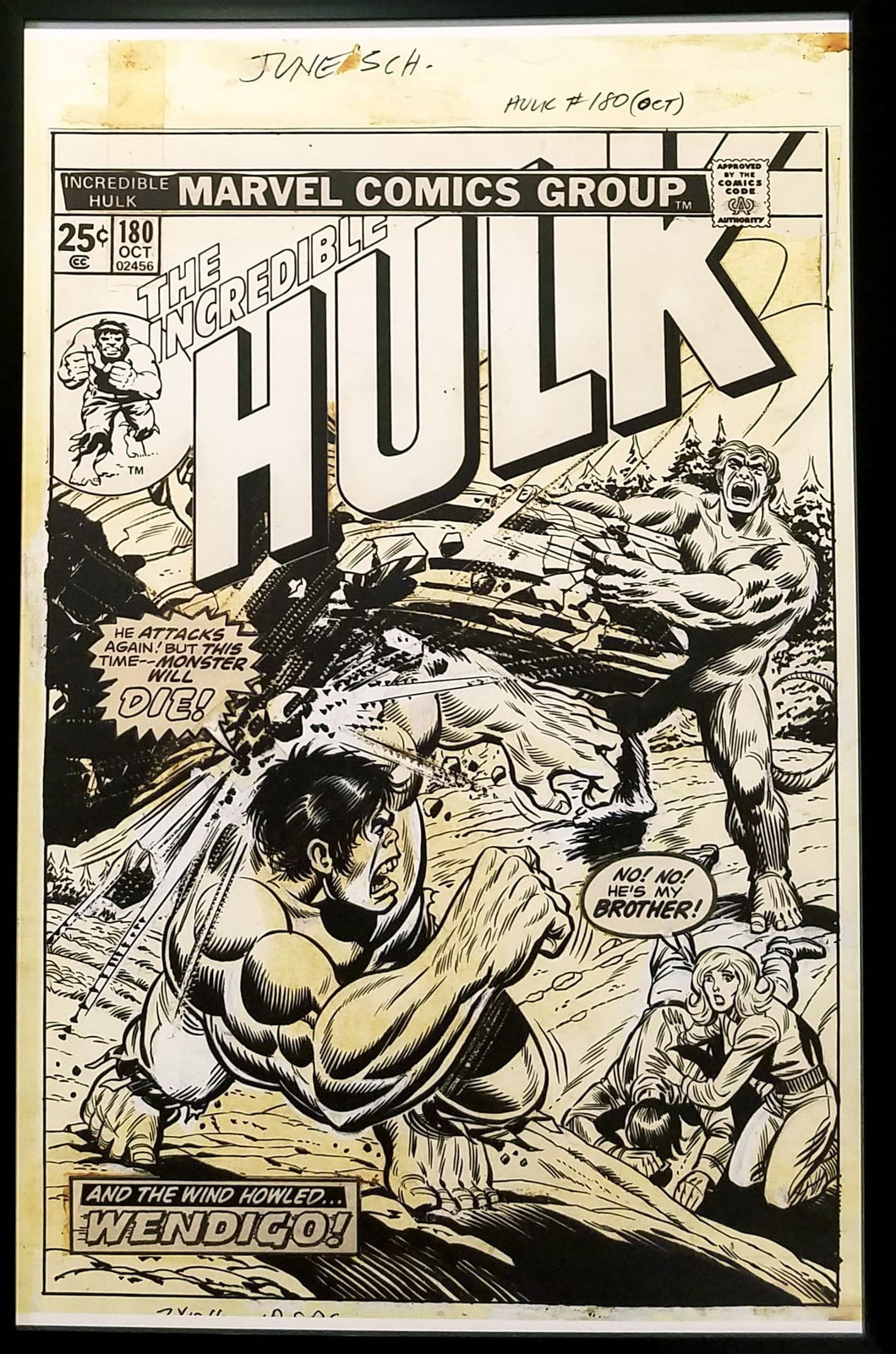 Incredible Hulk #180 by Herb Trimpe 11x17 FRAMED Original Art Poster Marvel Comics