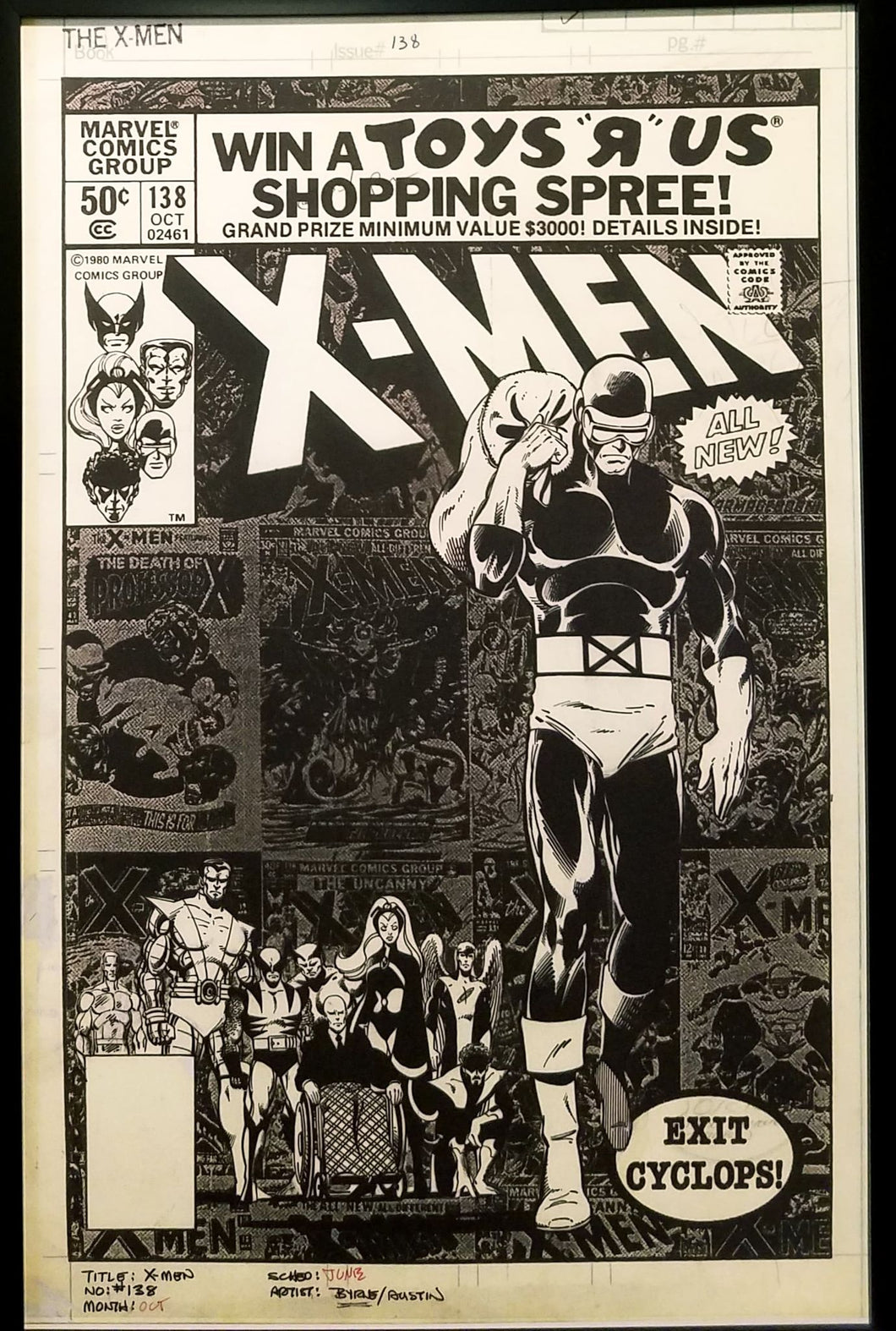 Uncanny X-Men #138 by John Byrne 11x17 FRAMED Original Art Poster Marvel Comics