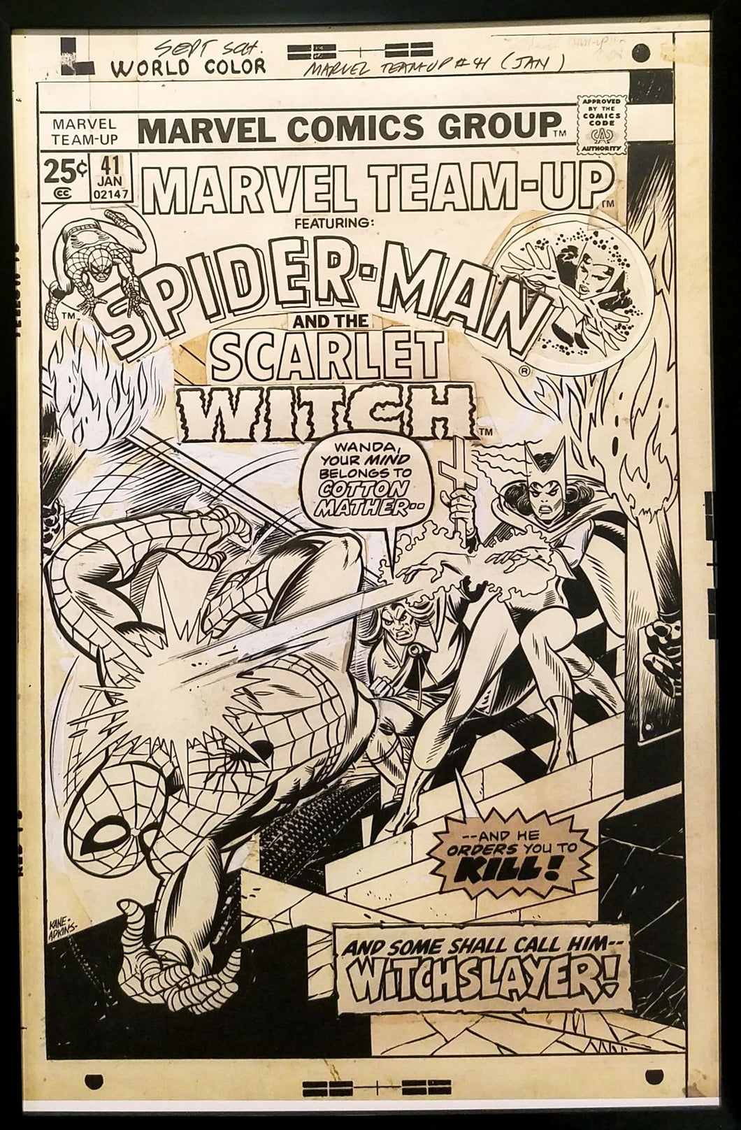 Marvel Team-Up #41 Scarlet Witch Gil Kane 11x17 FRAMED Original Art Poster Comics