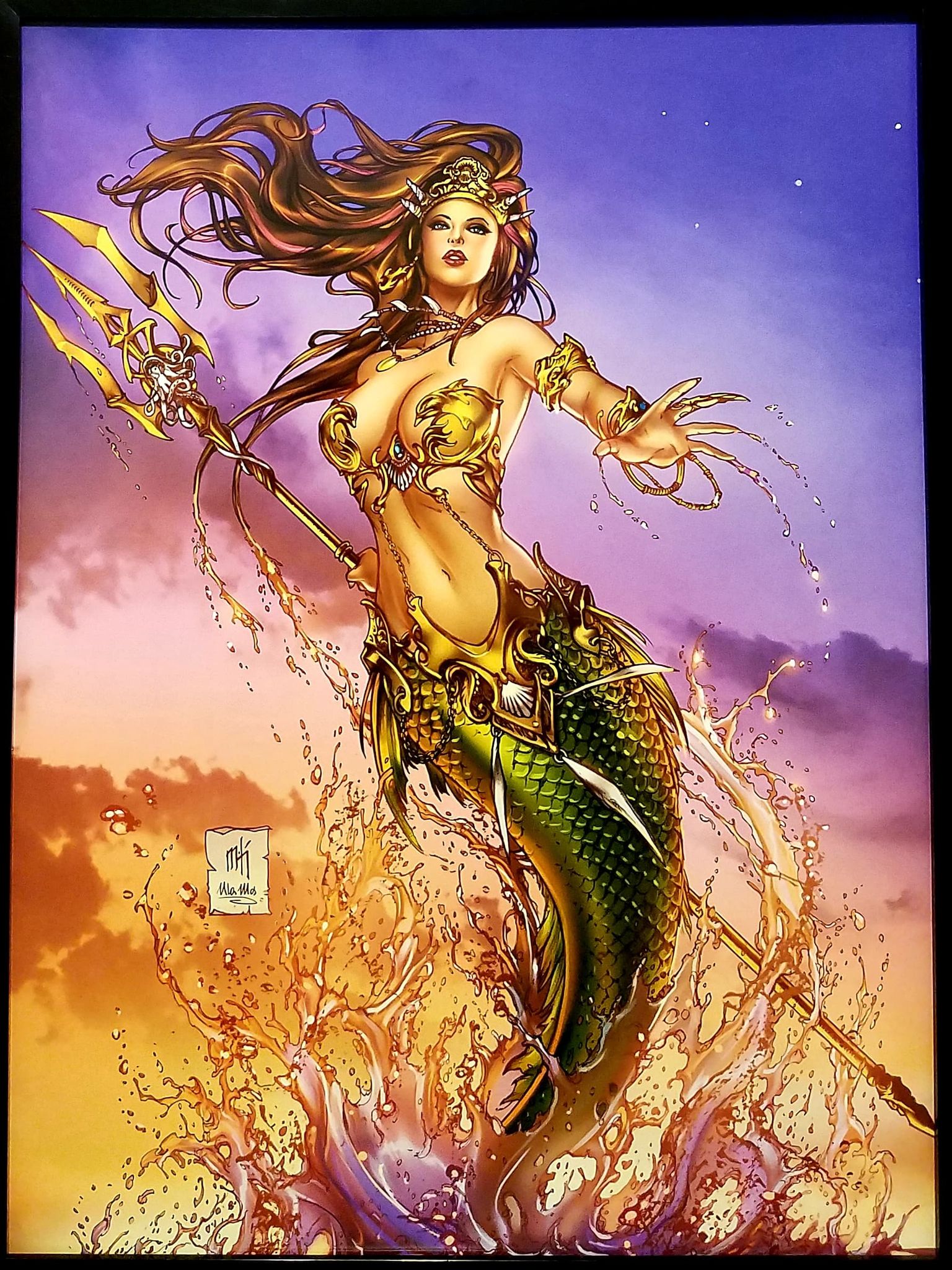Little Mermaid by Mike Krome 12x16 FRAMED Art Print Zenescope