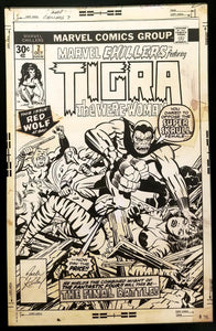 Marvel Chillers #7 Tigra Jack Kirby 11x17 FRAMED Original Art Poster Comics