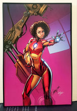 Load image into Gallery viewer, Riri Williams Ironheart Iron Man J. Scott Campbell 8x12 FRAMED Marvel Art Piece
