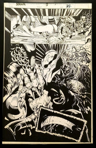 Spawn #9 w/Angela pg. 21 Todd McFarlane 11x17 FRAMED Original Art Poster Image Comics