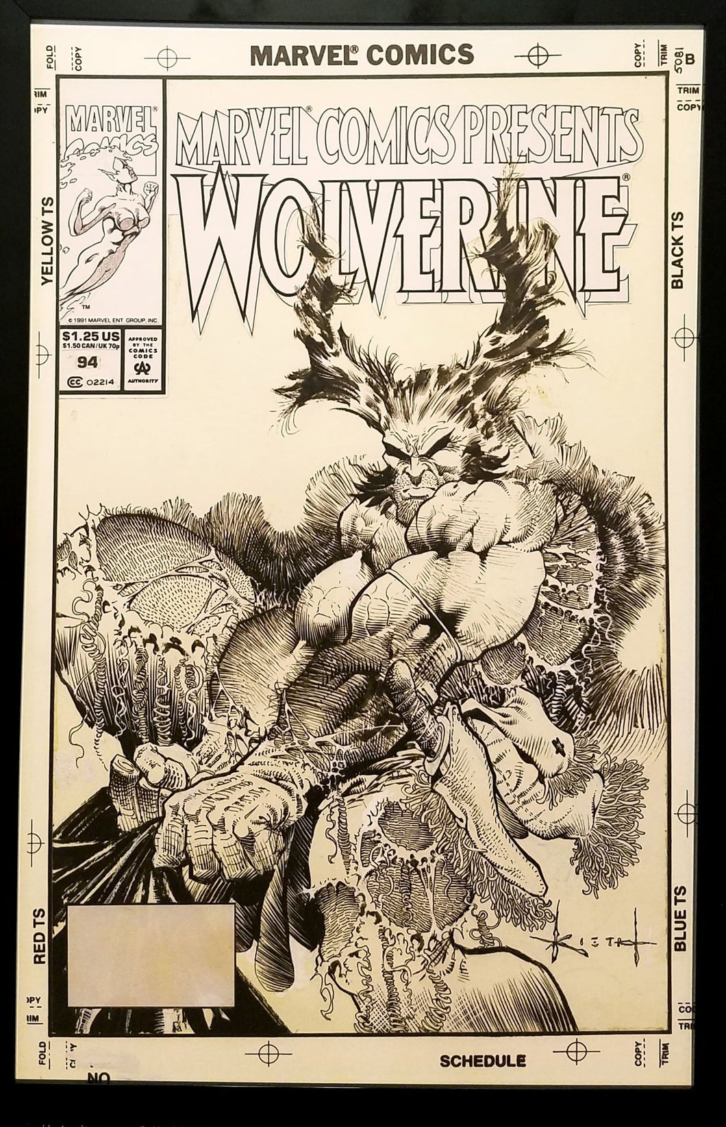 Marvel Comics Presents Wolverine #94 Sam Kieth 11x17 FRAMED Original Art Poster