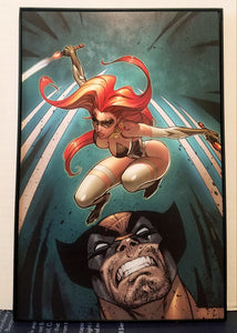 Wolverine & Remus by J. Scott Campbell 8x12 FRAMED Marvel Comic Art Piece