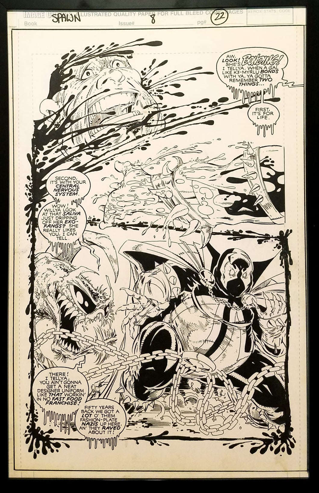 Spawn #8 pg. 22 Todd McFarlane 11x17 FRAMED Original Art Poster Image Comics