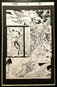 Spawn #9 w/Angela pg. 20 Todd McFarlane 11x17 FRAMED Original Art Poster Image Comics