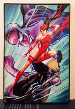 Load image into Gallery viewer, Spider-Man Elektra Wolverine by J. Scott Campbell 8x12 FRAMED Marvel Art Piece
