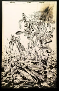 Spawn #9 w/ Angela Todd McFarlane 11x17 FRAMED Original Art Poster Image Comics