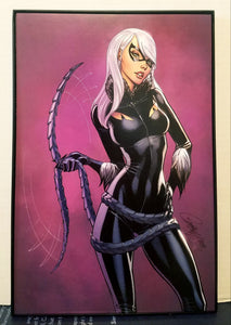 Black Cat by J. Scott Campbell 8x12 FRAMED Marvel Comic Art Piece