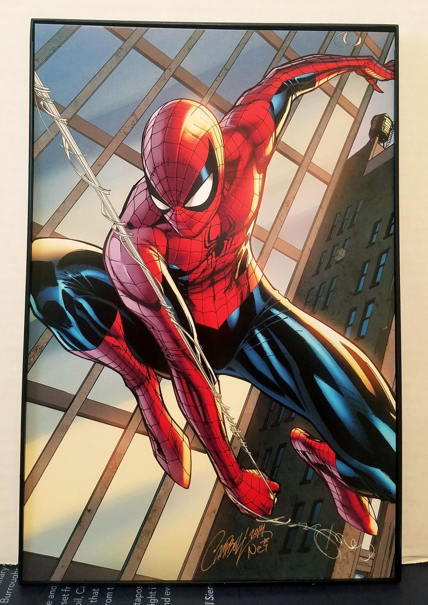 Amazing Spider-Man by J. Scott Campbell 8x12 FRAMED Marvel Comic