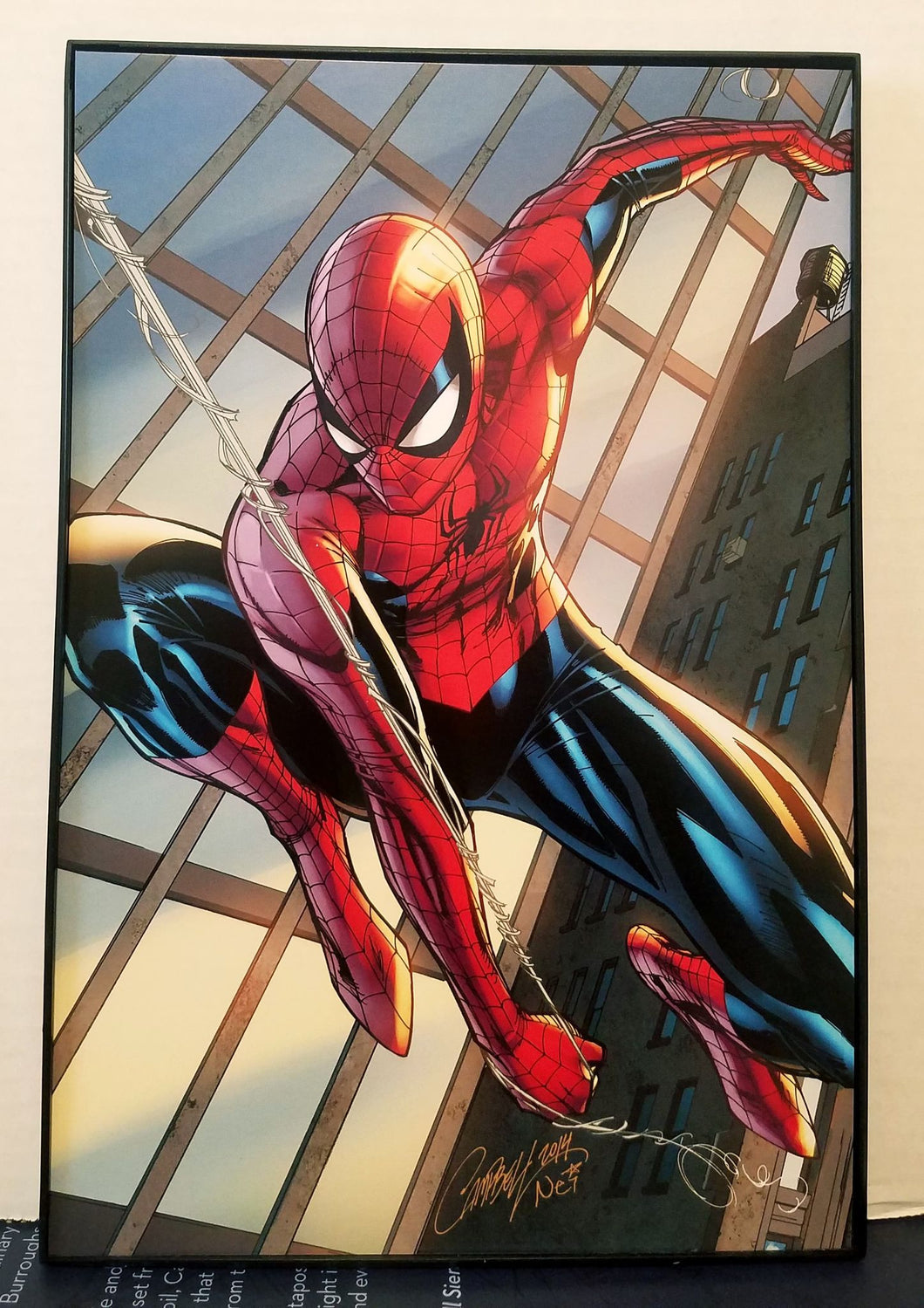 Amazing Spider-Man by J. Scott Campbell 8x12 FRAMED Marvel Comic Art Piece