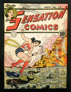 Sensation Comics #35 Wonder Woman 9x12 FRAMED Art Print, Vintage 1944 DC Comics