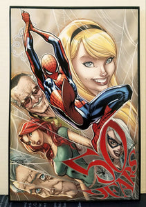 Spider-Man 50 Years by J. Scott Campbell 8x12 FRAMED Marvel Comic Art Piece