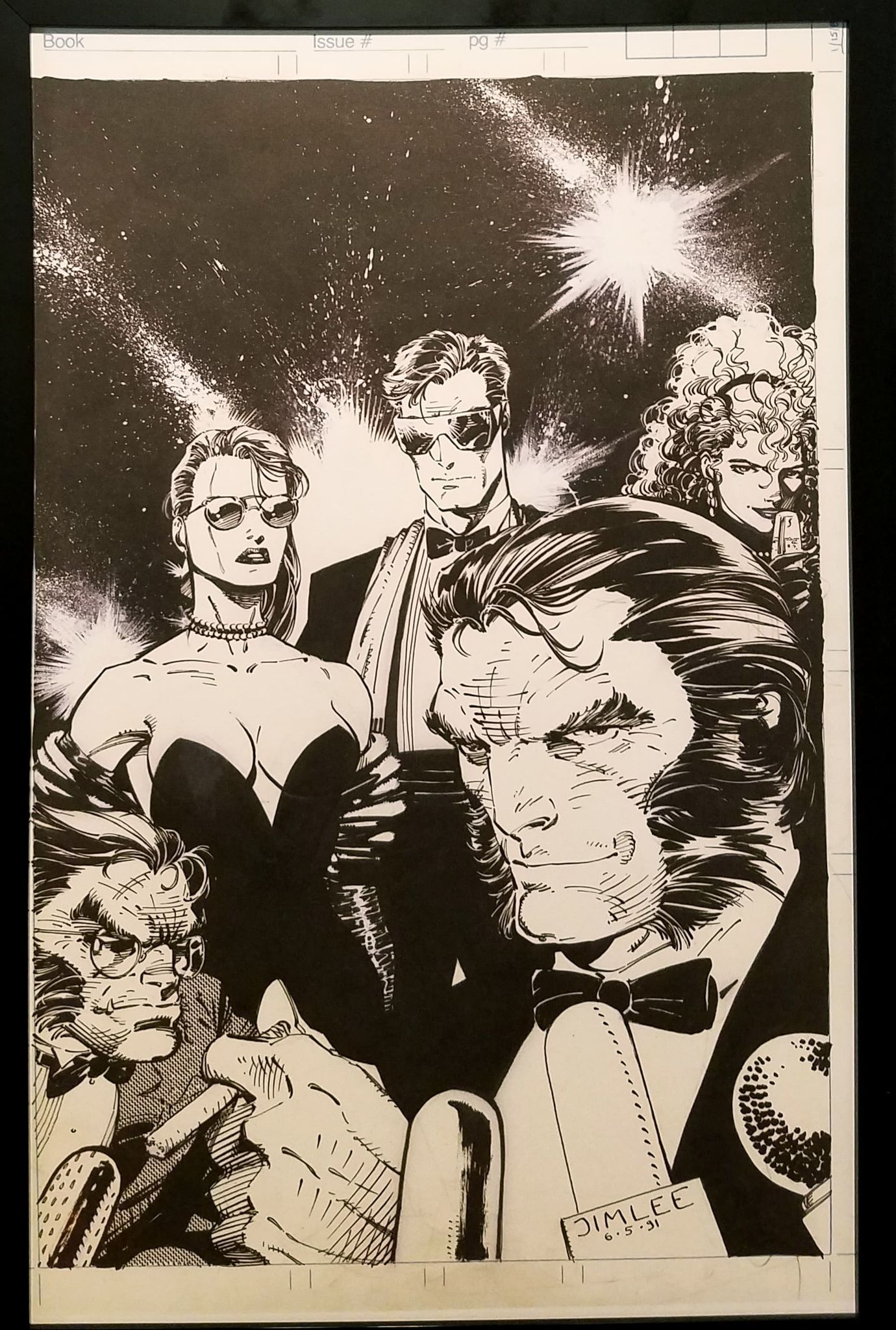 Amazing Heroes #192 X-Men by Jim Lee 11x17 FRAMED Original Art
