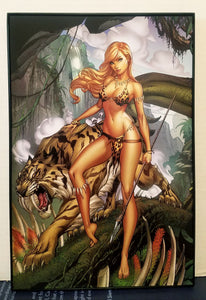Sheena in the Savage Land by J. Scott Campbell 8x12 FRAMED Marvel Art Piece