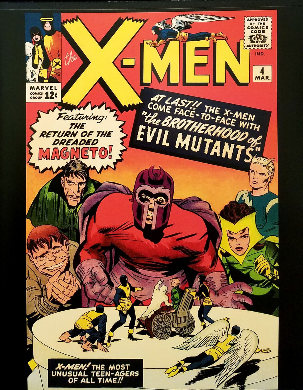 X-Men #4 by Jack Kirby 11x14 FRAMED Art Print, Vintage 1964 Marvel Comics