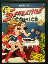 Load image into Gallery viewer, Sensation Comics #38 Wonder Woman 9x12 FRAMED Art Print, Vintage 1945 DC Comics
