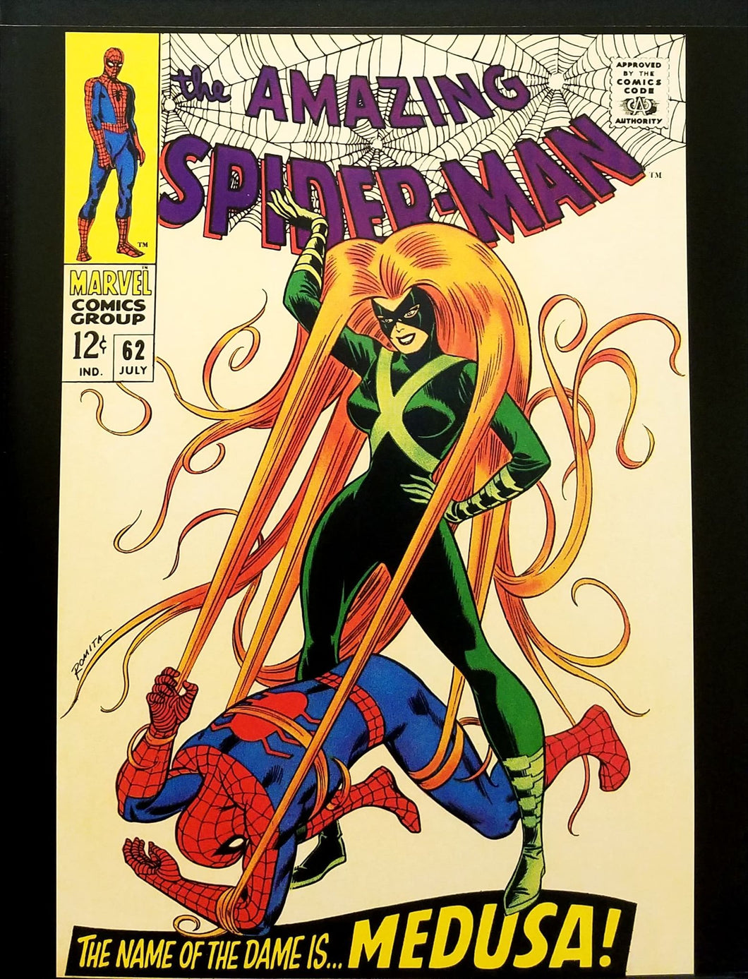 Amazing Spider-Man #62 by John Romita 11x14 FRAMED Art Print, Vintage Marvel Comics