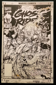 Ghost Rider #27 w/ X-Men by Jim Lee 11x17 FRAMED Original Art Poster Marvel Comics