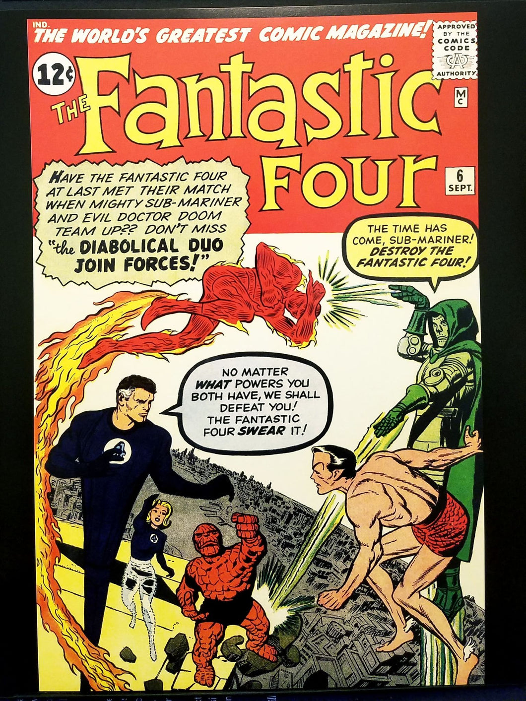 Fantastic Four #6 by Jack Kirby 11x14 FRAMED Art Print, Vintage Marvel Comics