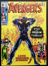 Load image into Gallery viewer, Avengers #87 w/ Black Panther 11x14 FRAMED Art Print, Vintage Marvel Comics
