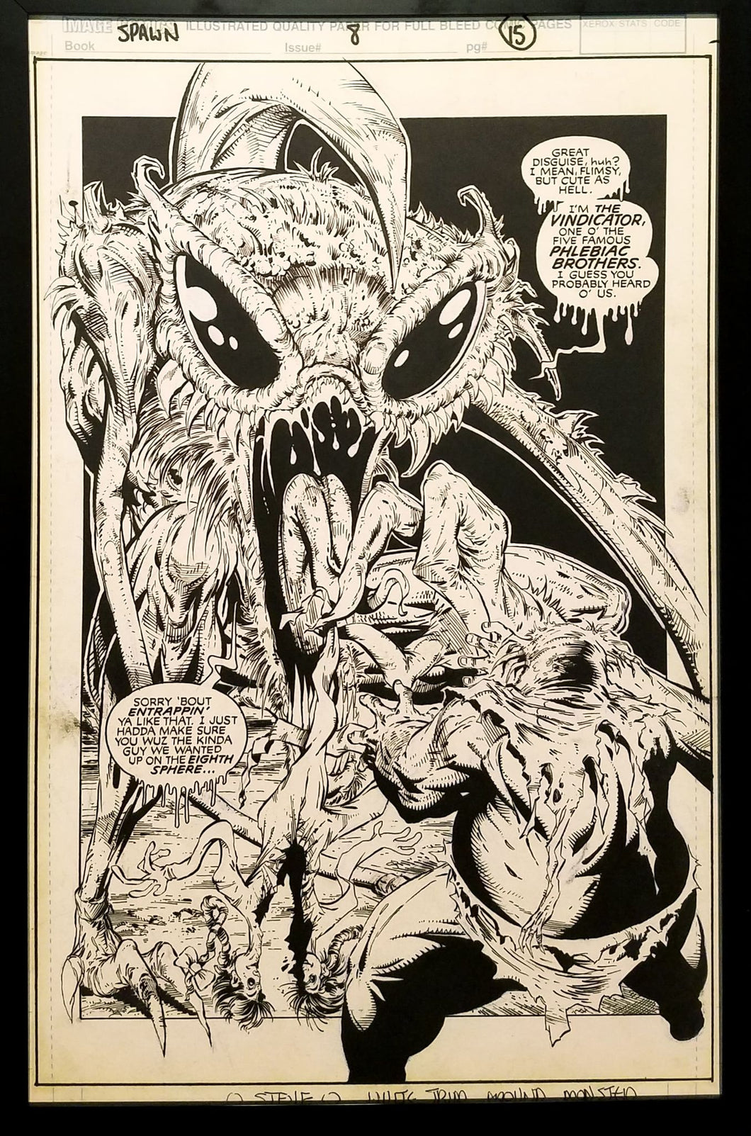 Spawn #8 pg. 15 Todd McFarlane 11x17 FRAMED Original Art Poster Image Comics