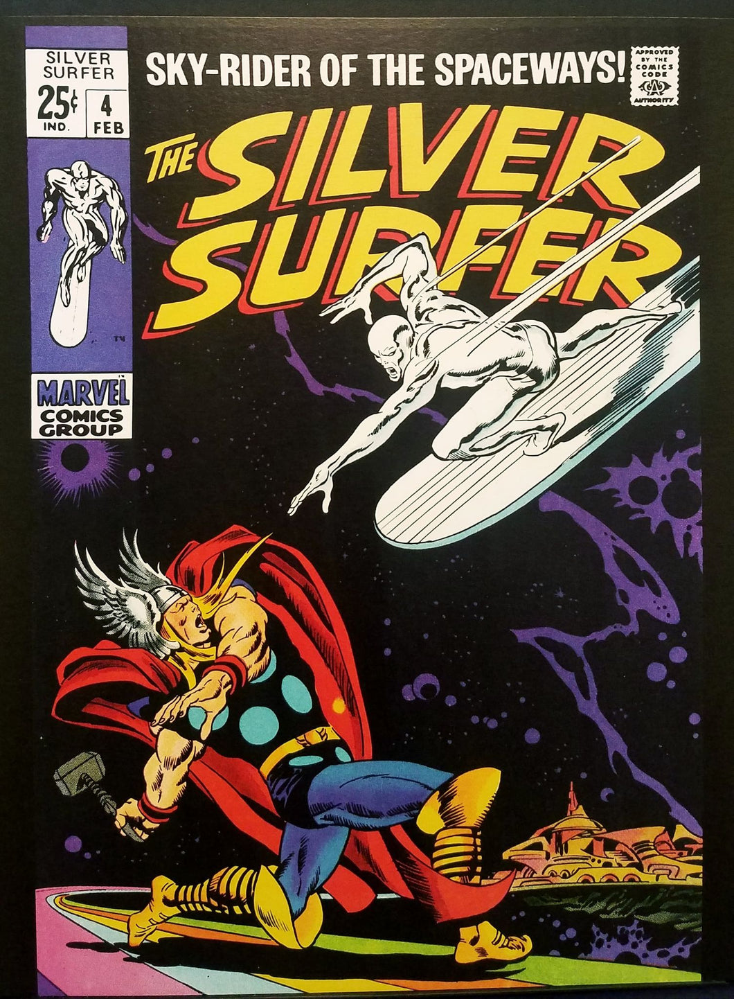 Silver Surfer #4 by John & Sal Buscema 11x14 FRAMED Art Print, Vintage Marvel Comics