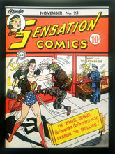 Load image into Gallery viewer, Sensation Comics #23 Wonder Woman 9x12 FRAMED Art Print, Vintage 1943 DC Comics
