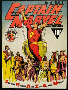 Captain Marvel Adventures #6 11x14 FRAMED Art Print, Vintage 1942 DC Comics