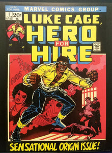 Luke Cage Hero for Hire #1 11x14 FRAMED Art Print, Vintage 1972 Marvel Comics