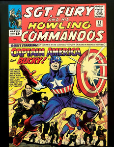 Sgt Fury #13 w/ Captain America by Jack Kirby 11x14 FRAMED Art Print, Vintage Marvel Comics