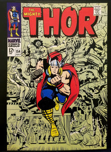 Mighty Thor #154 by Jack Kirby 11x14 FRAMED Art Print, Vintage Marvel Comics