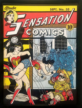 Load image into Gallery viewer, Sensation Comics #33 Wonder Woman 9x12 FRAMED Art Print, Vintage 1944 DC Comics
