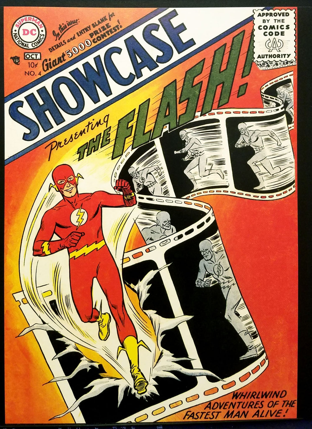 Showcase #4 w/ Flash 11x14 FRAMED Art Print, Vintage 1956 DC Comics