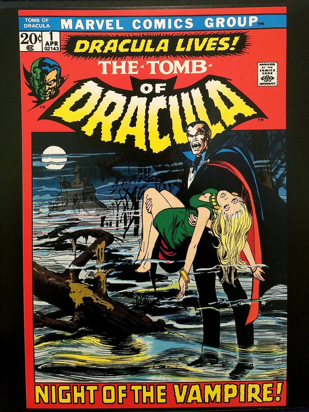 Tomb of Dracula #1 by Gene Colan 11x14 FRAMED Art Print, Vintage Marvel Comics
