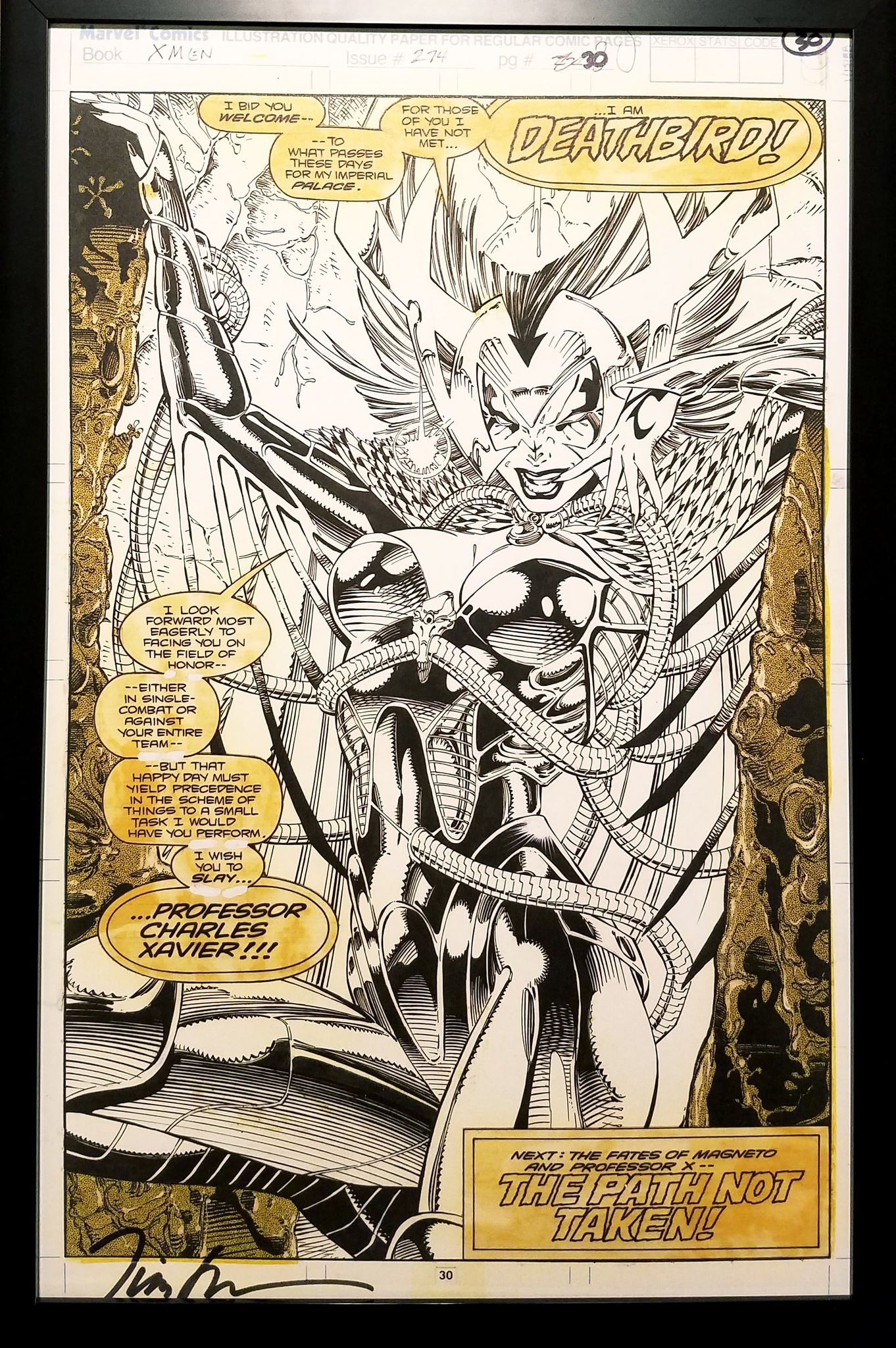 X-Men #274 pg. 30 Deathbird Jim Lee 11x17 FRAMED Original Art