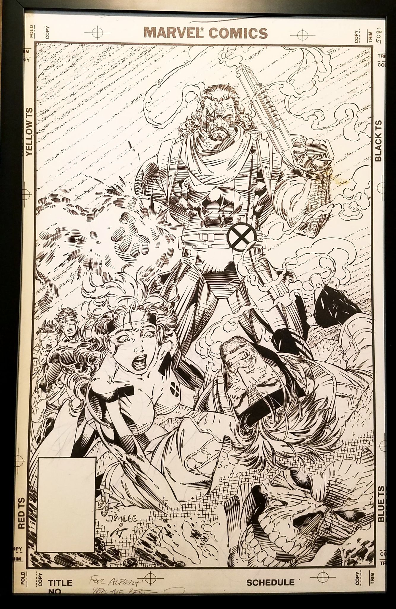 X-Men #8 Bishop by Jim Lee 11x17 FRAMED Original Art Poster Marvel