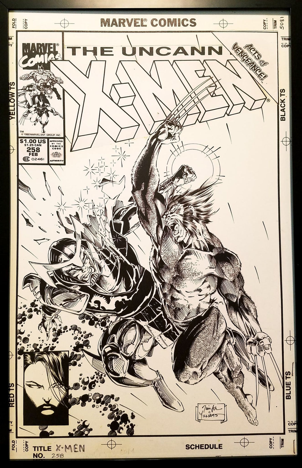 X-Men #258 Wolverine by Jim Lee 11x17 FRAMED Original Art Poster Marvel Comics