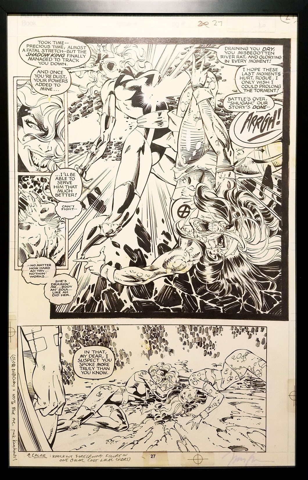 X-Men #269 pg. 27 Captain Marvel Jim Lee 11x17 FRAMED Original Art Poster Comics