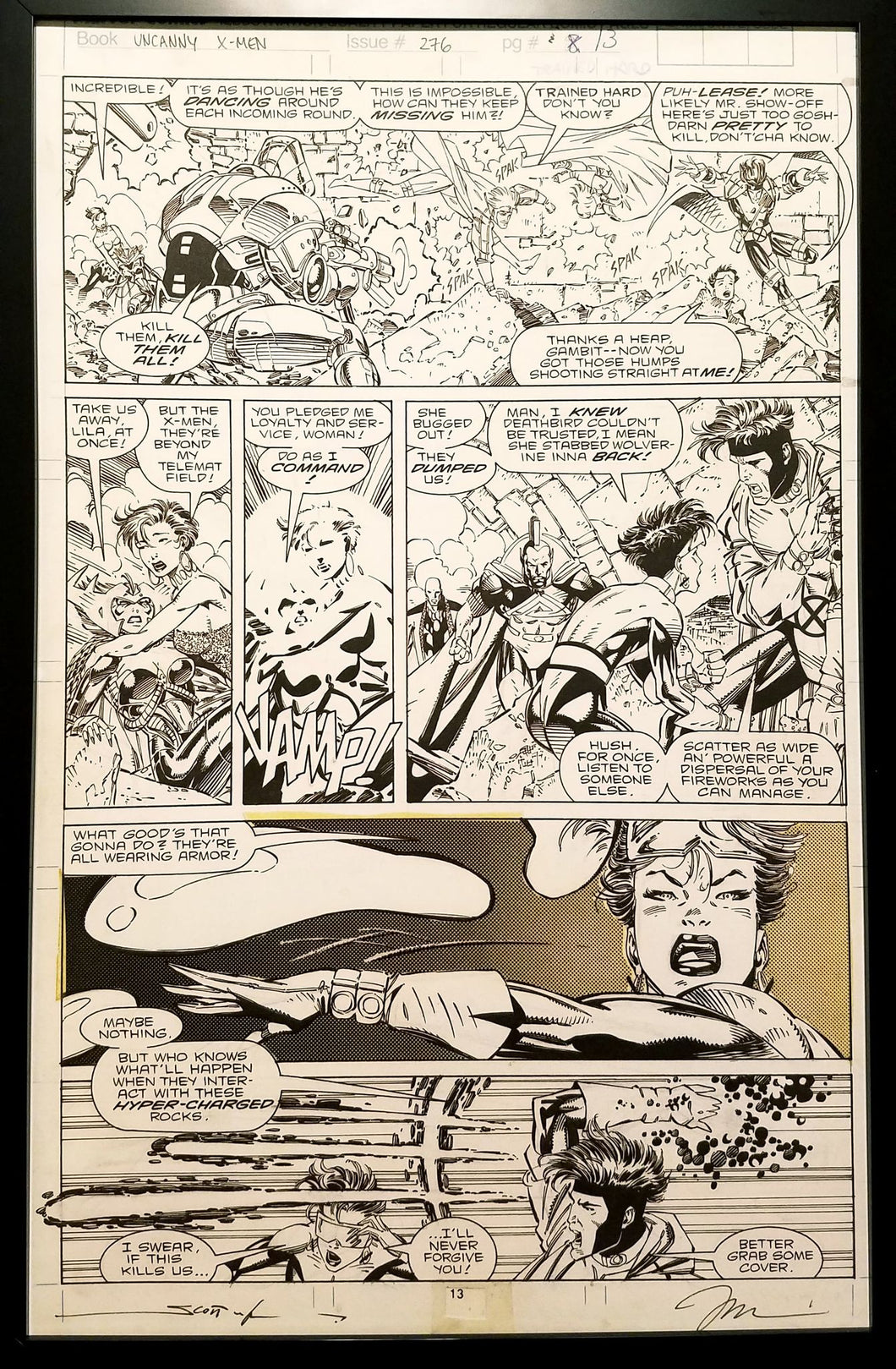 X-Men #276 pg. 13 Jubilee Jim Lee 11x17 FRAMED Original Art Poster Marvel Comics