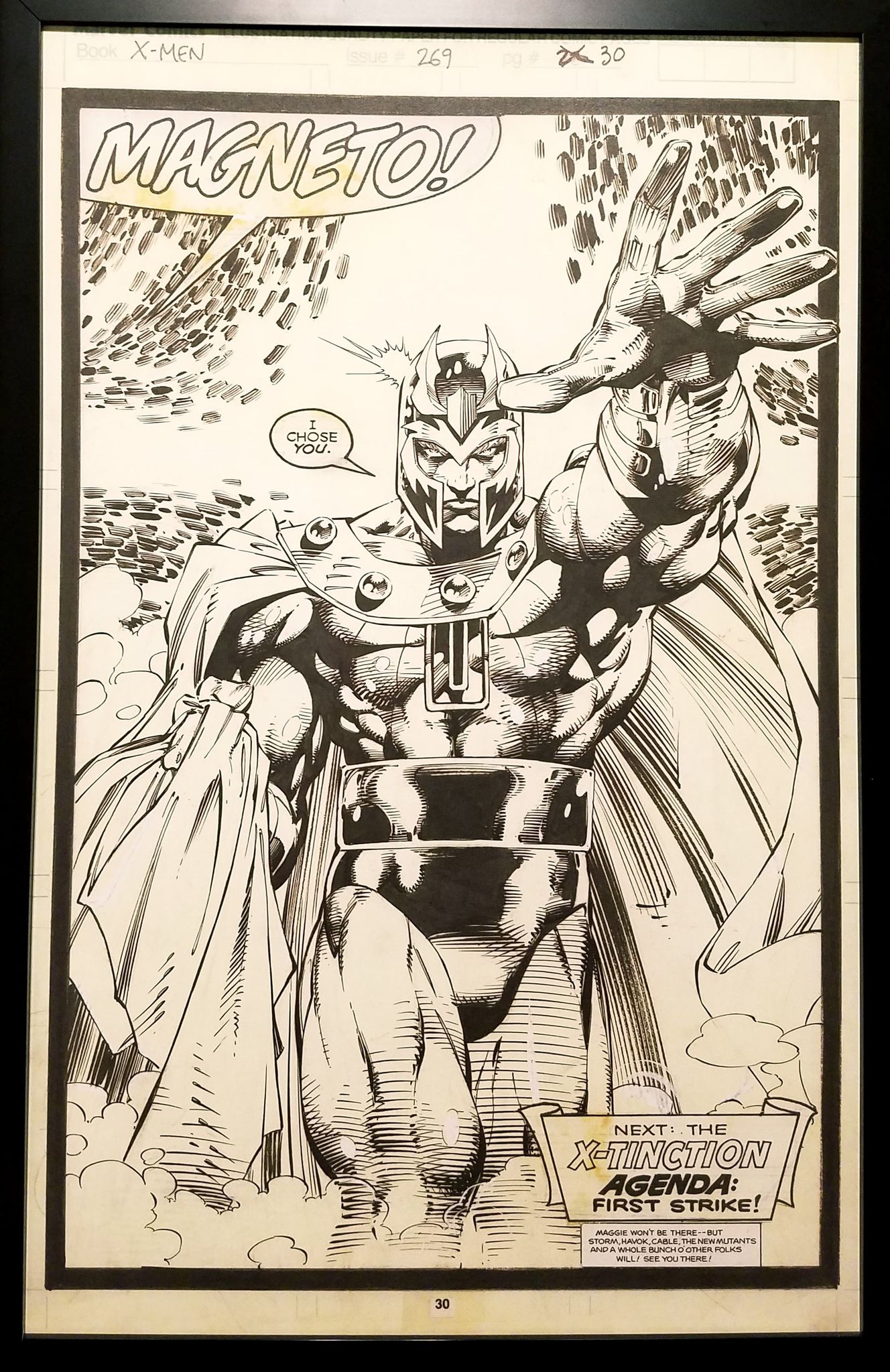 X-Men #269 pg. 30 Magento Jim Lee 11x17 FRAMED Original Art Poster