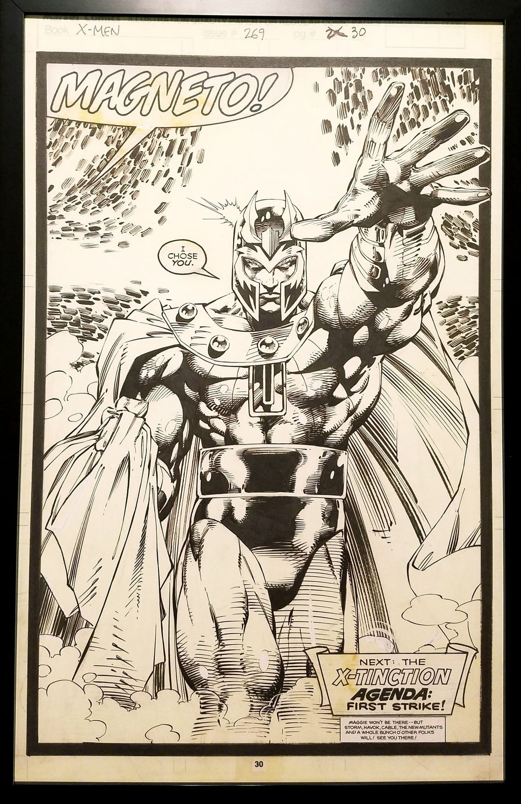 X-Men #269 pg. 30 Magento Jim Lee 11x17 FRAMED Original Art Poster Marvel Comics