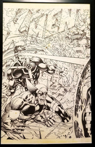 X-Men #1 Cyclops Wolverine Jim Lee 11x17 FRAMED Original Art Poster Marvel Comics